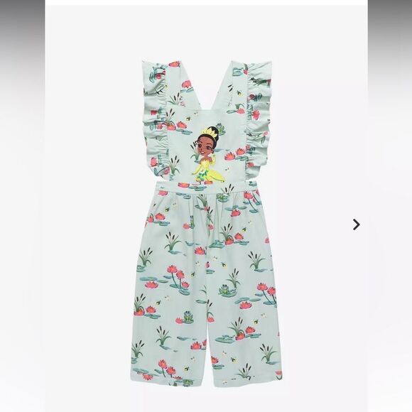 Disney The Princess and the Frog Lily Pads & Flowers Ruffle Jumper 5T NWT - Picture 1 of 7